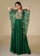 Green Crepe Silk Kaftan Style Gown